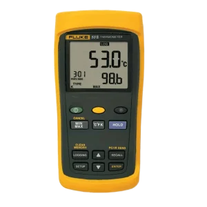 Fluke 53 II ดิจิตอลเทอร์โมมิเตอร์แบบสัมผัส ขนาดมือถือ (Single Input)